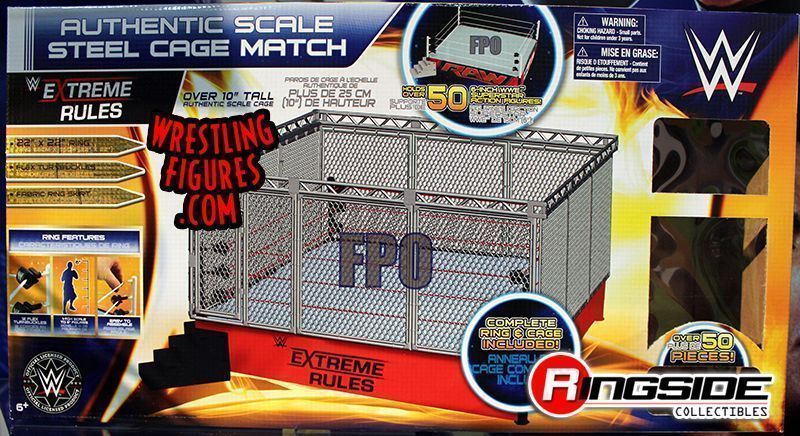 wicked cool toys wwe authentic scale steel cage match