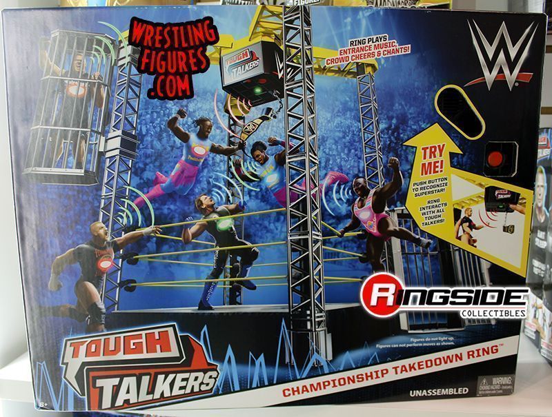 Mattel WWE Tough Talkers Championship Takedown Ring Wrestling Playset 