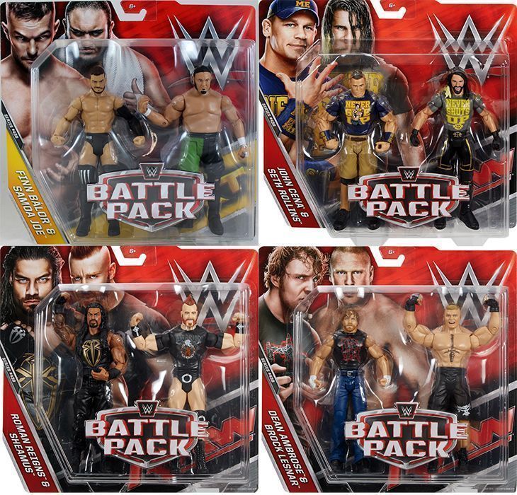 Complete Set of 4 WWE Battle Packs 43.5 Mattel Toy Wrestling Action