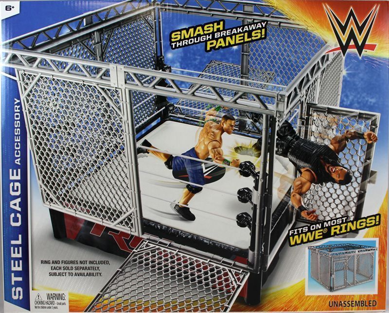 STEEL CAGE ACCESSORY (FITS MOST WWE RINGS) MATTEL TOY ACTION FIGURE